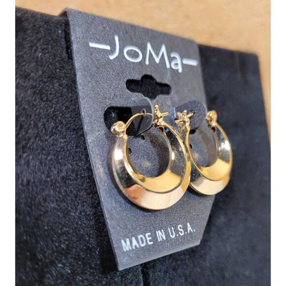 (3 for $15) Joma Goldtone Hoop Earrings with snap closure- NEW - Picture 3 of 3